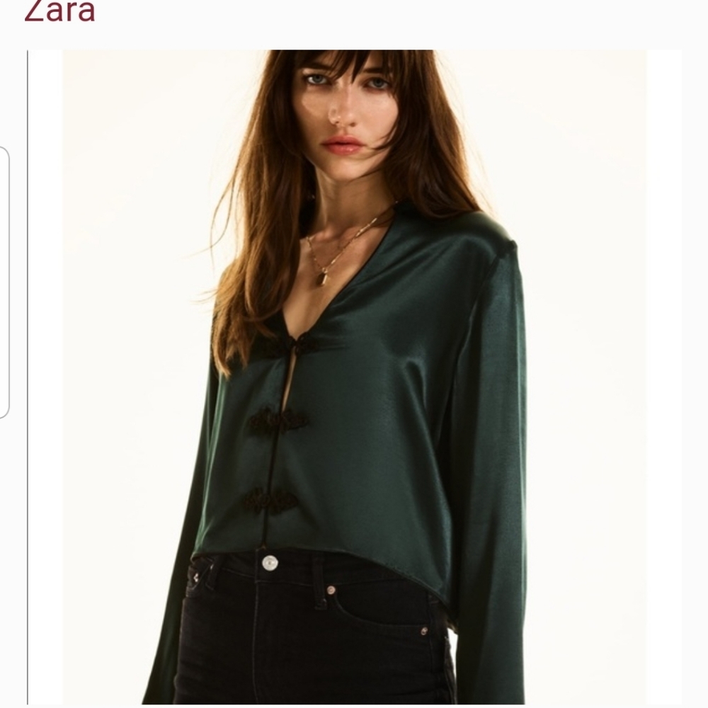 BNWT Zara Satin Effect Blouse with Closure